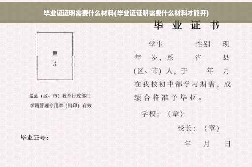 毕业证证明需要什么材料(毕业证证明需要什么材料才能开)