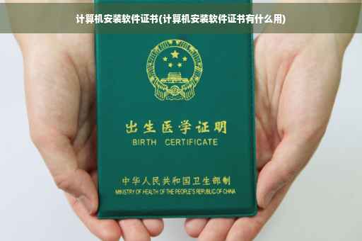 计算机安装软件证书(计算机安装软件证书有什么用)