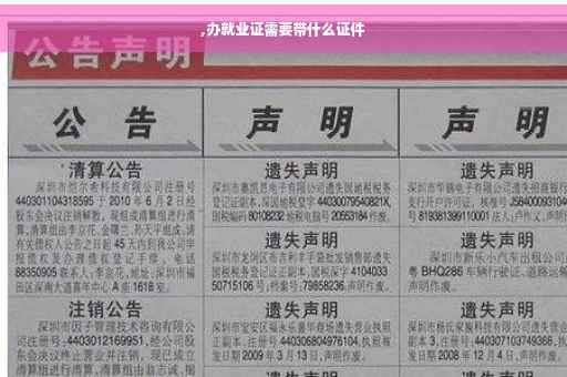 ,办就业证需要带什么证件