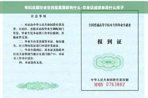 专科应届毕业生档案里面都有什么-毕业证成绩单是什么样子