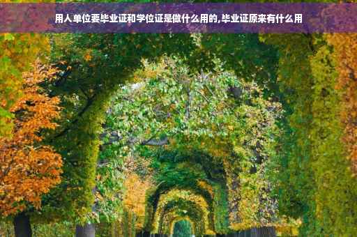 用人单位要毕业证和学位证是做什么用的,毕业证原来有什么用