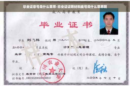 毕业证章号是什么意思-毕业证证明材料编号是什么意思啊