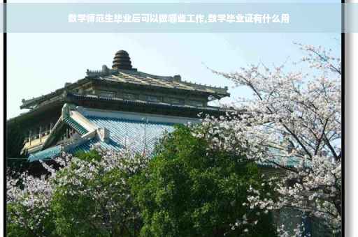 数学师范生毕业后可以做哪些工作,数学毕业证有什么用