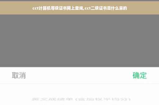 cct计算机等级证书网上查询,cct二级证书是什么来的