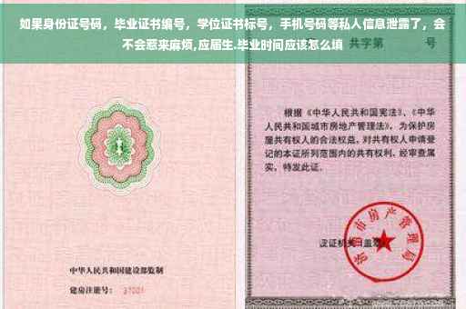 如果身份证号码，毕业证书编号，学位证书标号，手机号码等私人信息泄露了，会不会惹来麻烦,应届生.毕业时间应该怎么填