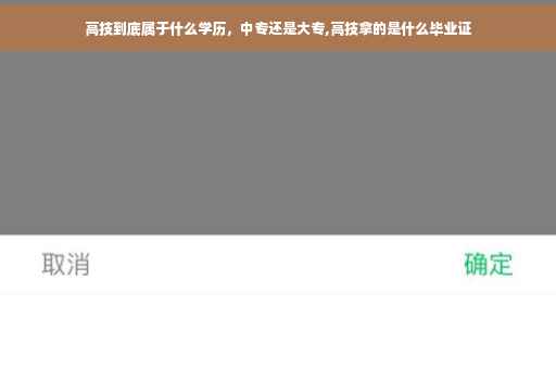 高技到底属于什么学历，中专还是大专,高技拿的是什么毕业证