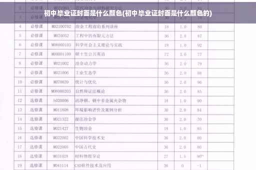 初中毕业证封面是什么颜色(初中毕业证封面是什么颜色的)