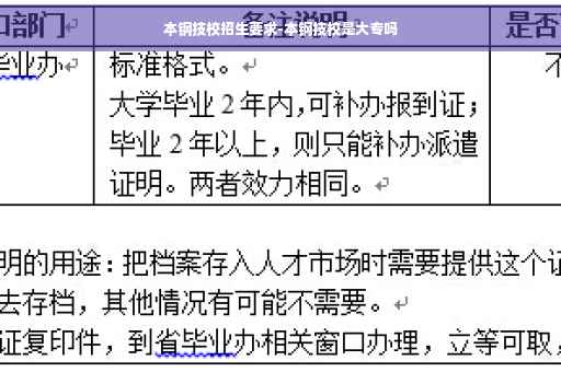 本钢技校招生要求-本钢技校是大专吗