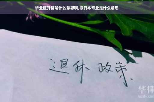 毕业证升格是什么意思啊,拟升本专业是什么意思