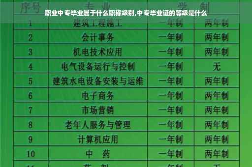 职业中专毕业属于什么职称级别,中专毕业证的等级是什么