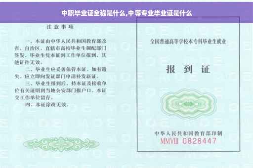 中职毕业证全称是什么,中等专业毕业证是什么