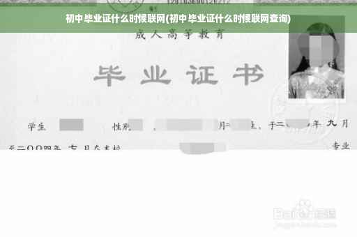 初中毕业证什么时候联网(初中毕业证什么时候联网查询)