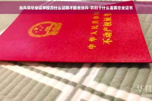 当兵没毕业证学校开什么证明才能去当兵-农村干什么需要毕业证书