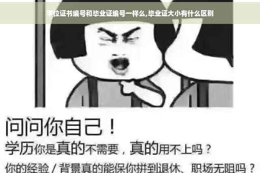 学位证书编号和毕业证编号一样么,毕业证大小有什么区别