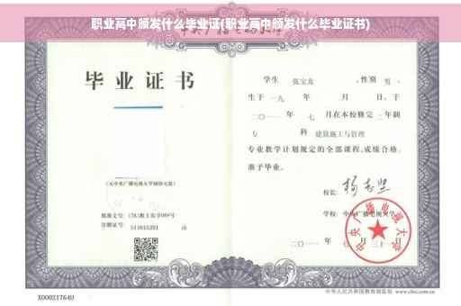 职业高中颁发什么毕业证(职业高中颁发什么毕业证书)