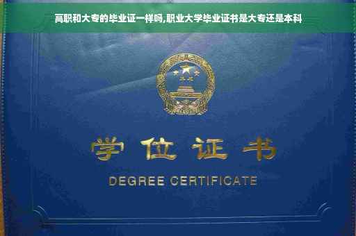 高职和大专的毕业证一样吗,职业大学毕业证书是大专还是本科