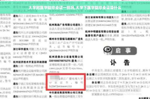 大学附属学院毕业证一样吗,大学下属学院毕业证是什么