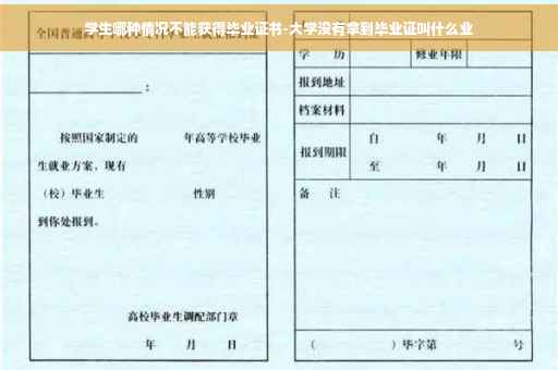 学生哪种情况不能获得毕业证书-大学没有拿到毕业证叫什么业