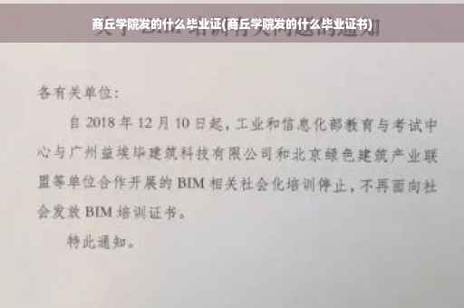 商丘学院发的什么毕业证(商丘学院发的什么毕业证书)