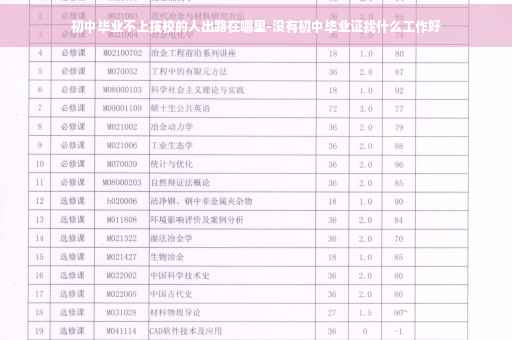 初中毕业不上技校的人出路在哪里-没有初中毕业证找什么工作好