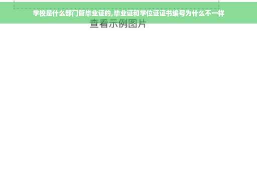学校是什么部门管毕业证的,毕业证和学位证证书编号为什么不一样