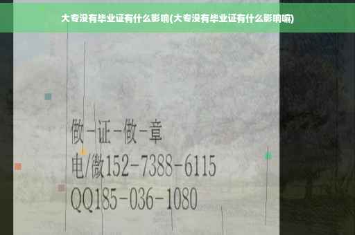 大专没有毕业证有什么影响(大专没有毕业证有什么影响嘛)