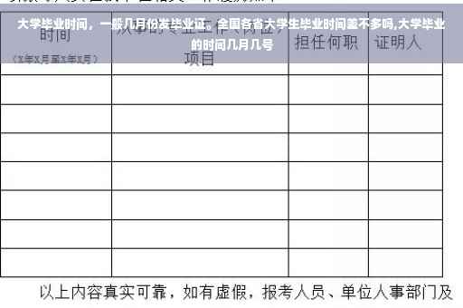 大学毕业时间，一般几月份发毕业证。全国各省大学生毕业时间差不多吗,大学毕业的时间几月几号