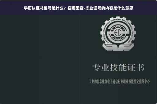 学历认证书编号是什么？在哪里查-毕业证号的内容是什么意思