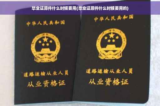毕业证原件什么时候要用(毕业证原件什么时候要用的)