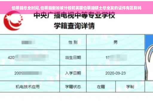 伯明翰毕业时间,伯明翰新加坡分校和英国伯明翰硕士毕业发的证件有区别吗