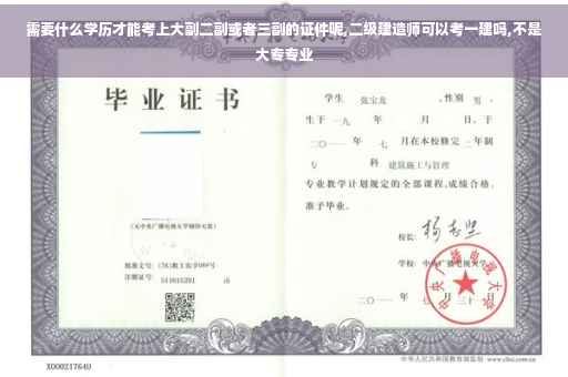 需要什么学历才能考上大副二副或者三副的证件呢,二级建造师可以考一建吗,不是大专专业