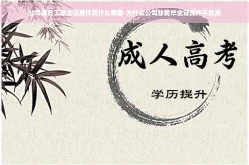 公司要员工毕业证原件是什么意国-为什么公司非我毕业证原件不能用