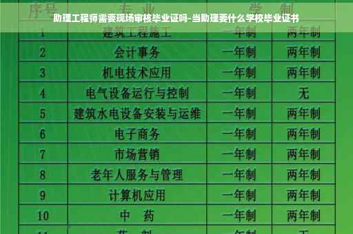 助理工程师需要现场审核毕业证吗-当助理要什么学校毕业证书