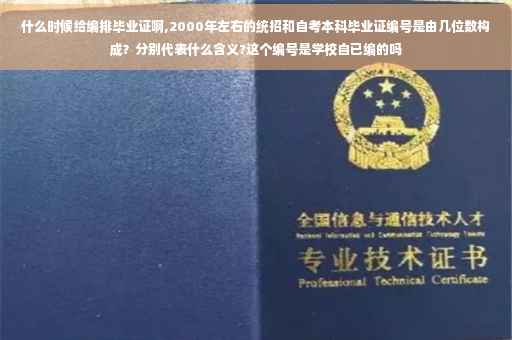什么时候给编排毕业证啊,2000年左右的统招和自考本科毕业证编号是由几位数构成？分别代表什么含义?这个编号是学校自已编的吗