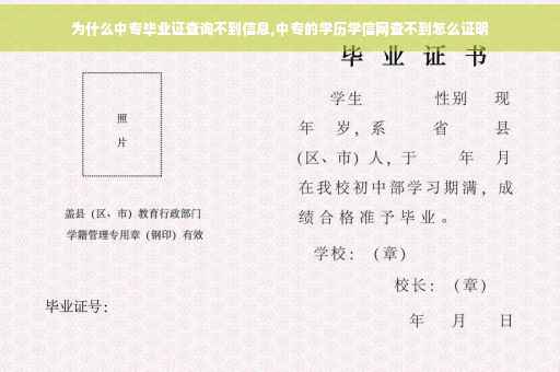 为什么中专毕业证查询不到信息,中专的学历学信网查不到怎么证明