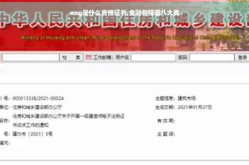 esg是什么资格证书,金融包括哪八大类