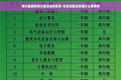 审计底稿和审计取证单的区别-毕业证取证类型什么意思啊