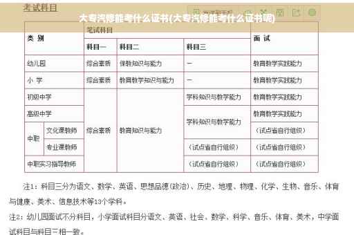 大专汽修能考什么证书(大专汽修能考什么证书呢)