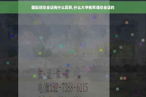 国际班毕业证有什么区别,什么大学有双语毕业证的