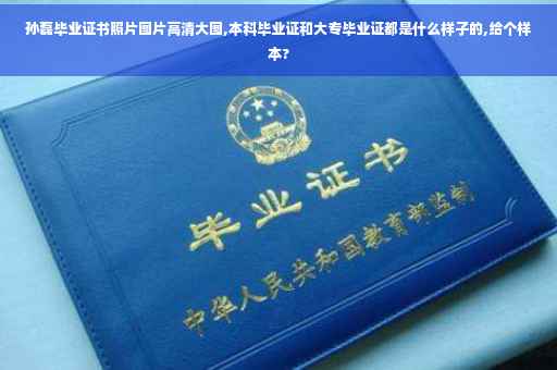 孙磊毕业证书照片图片高清大图,本科毕业证和大专毕业证都是什么样子的,给个样本?
