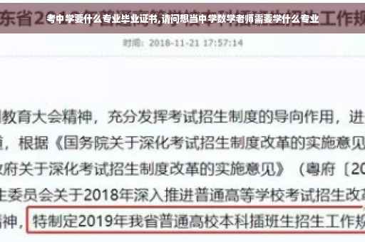 考中学要什么专业毕业证书,请问想当中学数学老师需要学什么专业