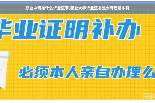 职业中专是什么毕业证啊,职业大学毕业证书是大专还是本科