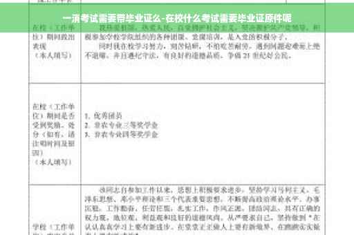一消考试需要带毕业证么-在校什么考试需要毕业证原件呢