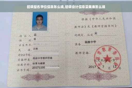 初级报名学位信息怎么填,初级会计信息采集表怎么填