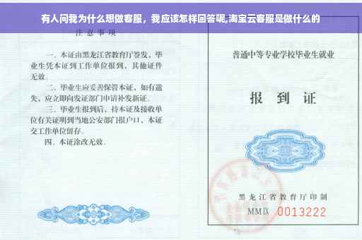 有人问我为什么想做客服，我应该怎样回答呢,淘宝云客服是做什么的