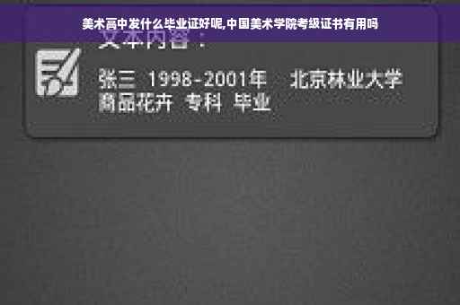 美术高中发什么毕业证好呢,中国美术学院考级证书有用吗