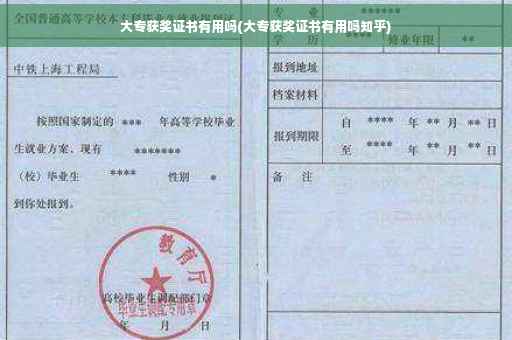 大专获奖证书有用吗(大专获奖证书有用吗知乎)