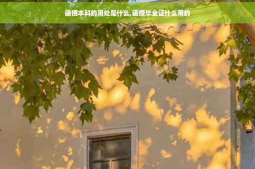 函授本科的用处是什么,函授毕业证什么用的