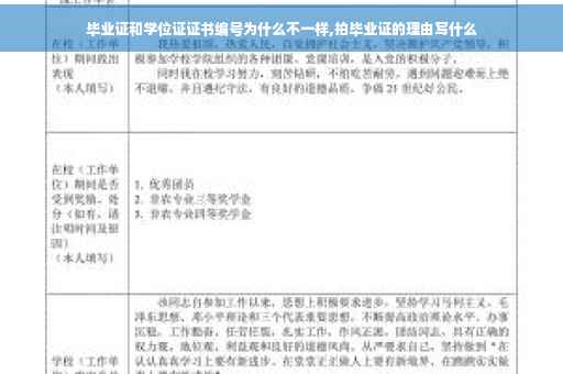 毕业证和学位证证书编号为什么不一样,拍毕业证的理由写什么