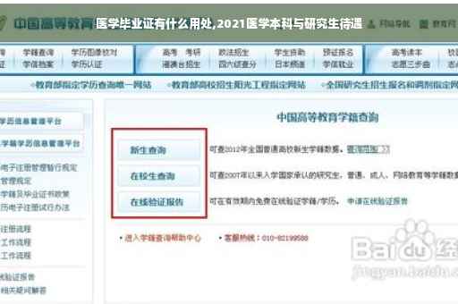 医学毕业证有什么用处,2021医学本科与研究生待遇